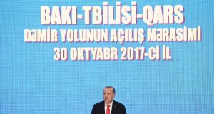 Bakı-Tbilisi-Qars Dəmir Yolunun Açılış Mərasimi Keçirildi