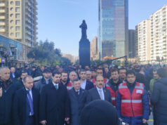 Gəncliyə Yardım Fondunun Nümayəndələri Xocalı Abidəsini Ziyarət Edib